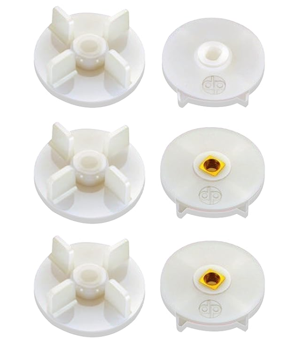 Mixer Grinder Coupler Combo (White) – 4 Jar Couplers + 2 Motor Couplers (Set of 6 Pcs) – Universal Spare Parts