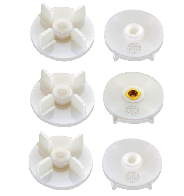 Mixer Grinder Coupler Combo (White) – 2 Jar Couplers + 4 Motor Couplers (Set of 6 Pcs) – Universal Spare Parts