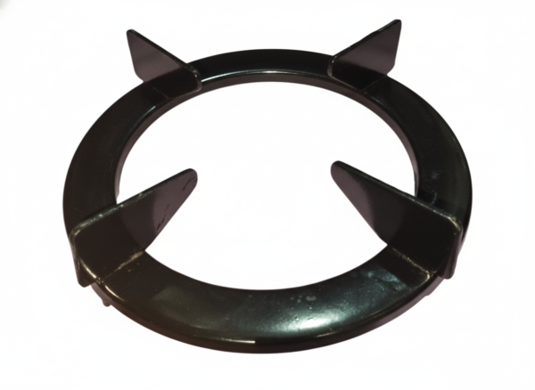 Gas Stove Patra Pan Support (Round) – Black Burner Stand for Steel Stoves (19.5cm - 20cm Pin Distance)