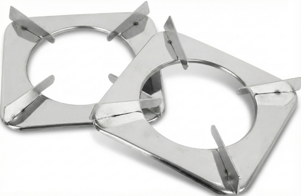 Square Steel Gas Stove Pan Support (Set of 2) – Heavy Duty Stand for Steel Body Stoves (21.5cm - 22cm Pin)