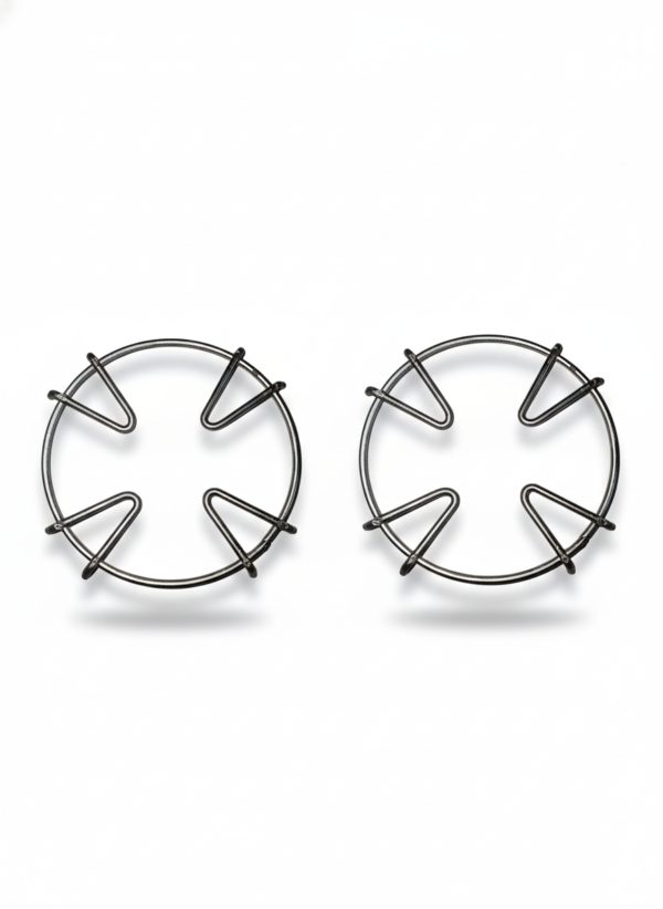 Gas Stove Mini Pan Support Stand (Set of 2) – 14cm Round Adapter for Small Utensils (Tadka, Milk, Espresso) – Universal Fit