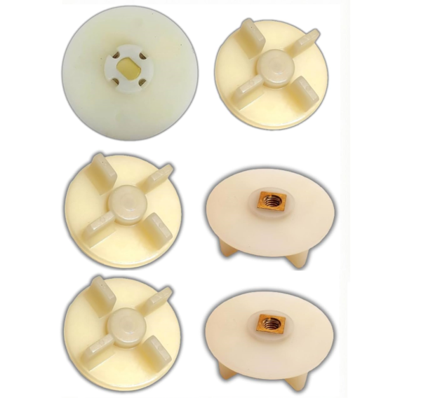 Mixer Grinder Coupler Combo (White) – 4 Jar Couplers + 2 Motor Couplers (Set of 6 Pcs) – Universal Spare Parts