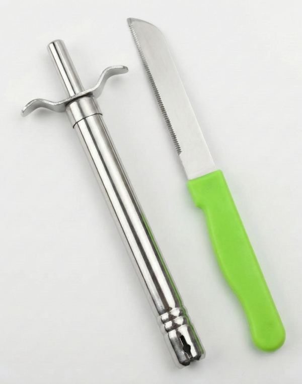 Stainless Steel Kitchen Gas Lighter with Free Knife – Heavy Duty Spark Lighter Combo (Rust Proof)