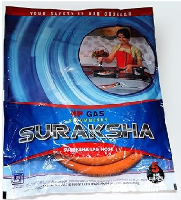 Steel Wire Reinforced LPG Gas Hose Pipe (1.5 Meter) – ISI Certified Safety Tube for Gas Stoves (Red/Orange)