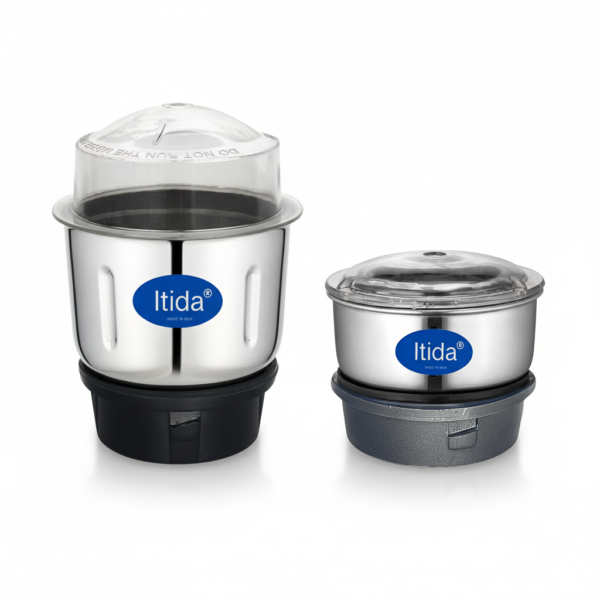 Mixer Chutney Jar Combo (450ml + 180ml) – Aluminium Base Chutney & Mini Coffee Grinder Jar (Set of 2)