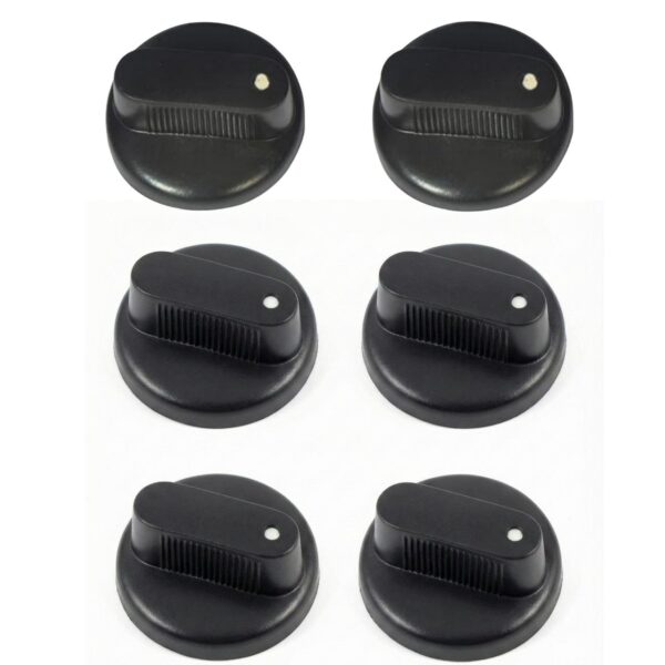 Universal Gas Stove Knobs (Set of 6) – Plastic Push-Type Black Regulators for All Stoves (Copy)