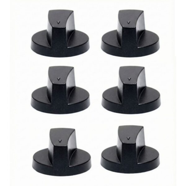 Universal Gas Stove Knobs (Set of 6) – Plastic Push-Type Black Regulators for All Stoves (Copy) (Copy)