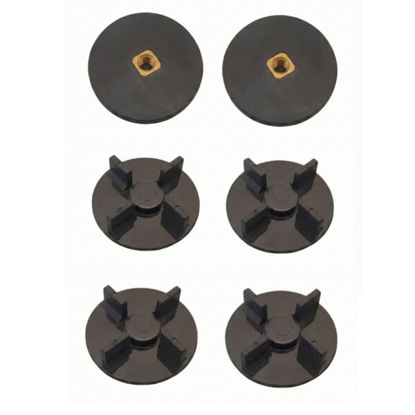 Mixer Grinder Jar Coupler (Black) – Universal Spare Parts (Pack of 6 Pcs) – Heavy Duty Plastic