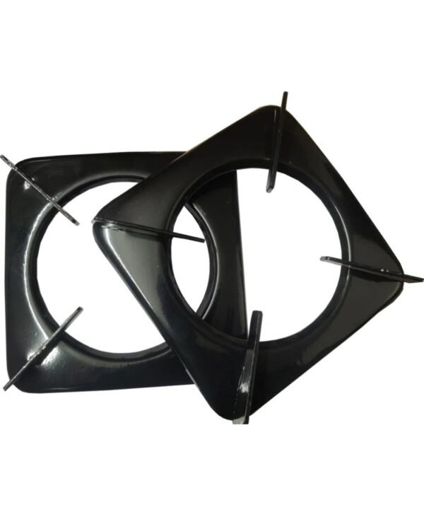 Heavy Duty Square Gas Stove Pan Support (Set of 2) – 420g Each Burner Stand (Pin-to-Pin 21.5cm - 22cm)