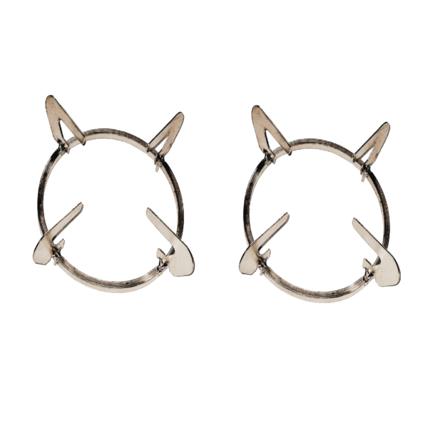 Stainless Steel Gas Stove Pan Support (Pack of 2) – Silver Finish Round Burner Stand (Pin To Pin Distance 14.7cm - 15cm Pin)