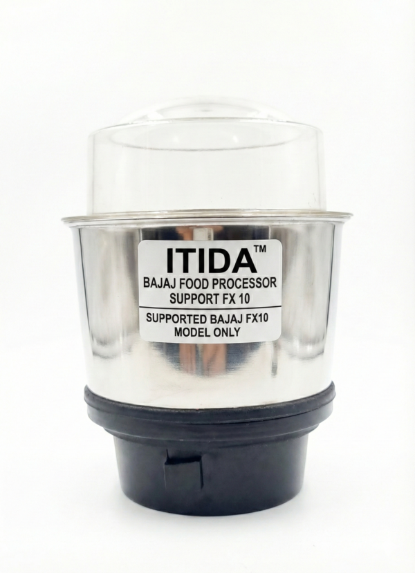 Itida  Fx 10 Chutney Jar Compatible Fit In Bajaj FX 10 Food Processor Only – Small Stainless Steel Jar (Replacement Spare Part)
