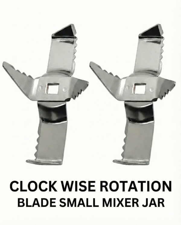 Heavy Duty Mixer Grinder Small Chutney Jar Blade – 6x6 Square Shaft (Clockwise Rotation) | Sharp Stainless Steel Cutter. Pack Of 2