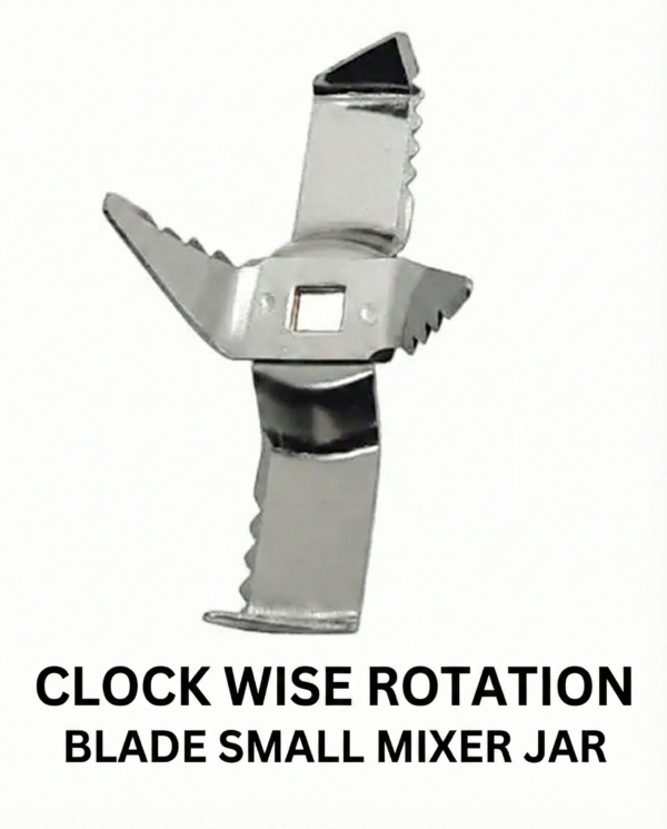 Heavy Duty Mixer Grinder Small Chutney Jar Blade – 6x6 Square Shaft (Clockwise Rotation) | Sharp Stainless Steel Cutter.