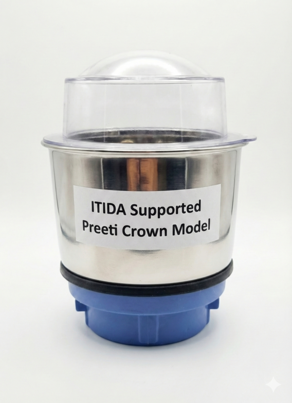 Itida® Mixer Jar Compatible with Preethi Crown Model Only – Heavy Duty Stainless Steel Replacement (Spices & Grinding)