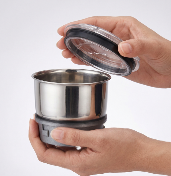 180ml Small Mixer Grinder Jar / Chutney Jar - 4 Teeth Coupler, 2 Side Lock (Universal Fit)