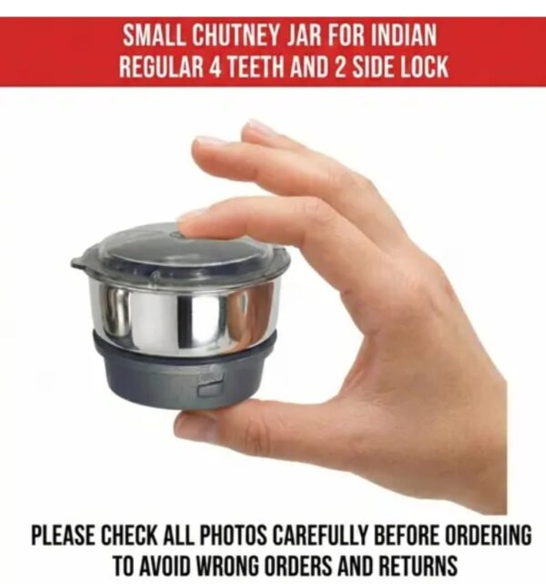 Universal 180ml Chutney Grinder Jar - Fits 4 Teeth Coupler Mixers