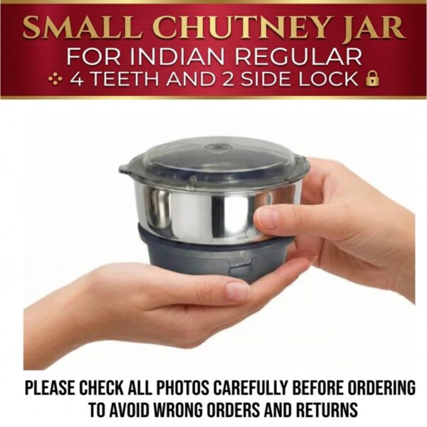 180ml Small Mixer Grinder Jar - Universal Fit Chutney Maker (4 Teeth)