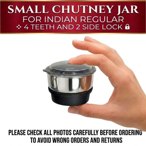 Mini Mixer Jar 180ml - Universal 2 Side Lock Chutney Grinder (Spare Part)